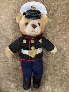 Vintage Bear Forces of America US Marine Corps Teddy Bear 1989 Ira Green 11 in.